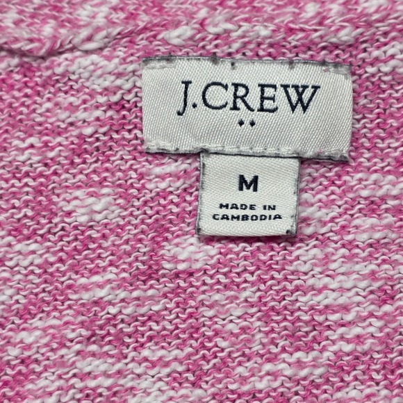J.Crew Beach Cardigan Sweater Women M Pink Marled Cotton Blend Summer Spring - Picture 4 of 9